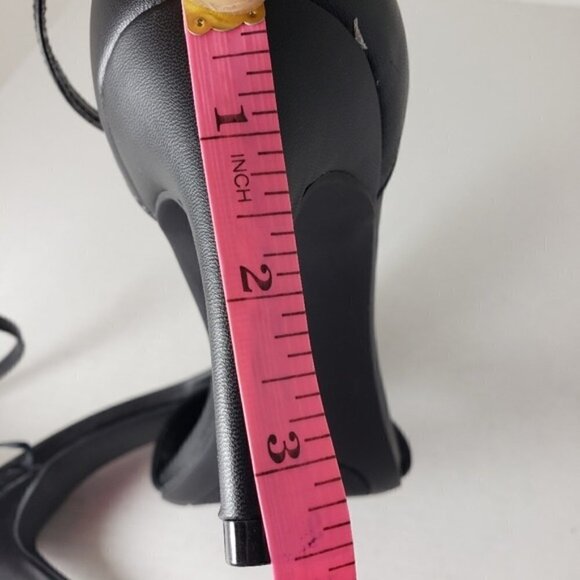 Parker & Sky Louise Black Open Toe Buckle Heels - Picture 10 of 10